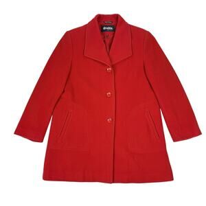 Studio by Bella Bicchi Red Wool Cashmere Blend Coat Size 10 European Fashion